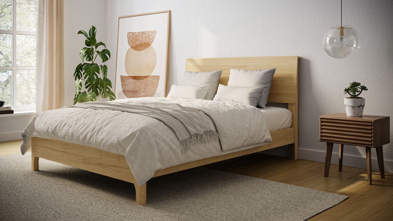 【安い超特価】ベッド/マットレス Wooden bed with mattress ベッドフレーム